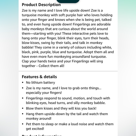 2pc Collectibles FINGERLINGS Interactive Kids Toys [{Monkey Baby & Sloth Baby]} - Picture 10 of 17